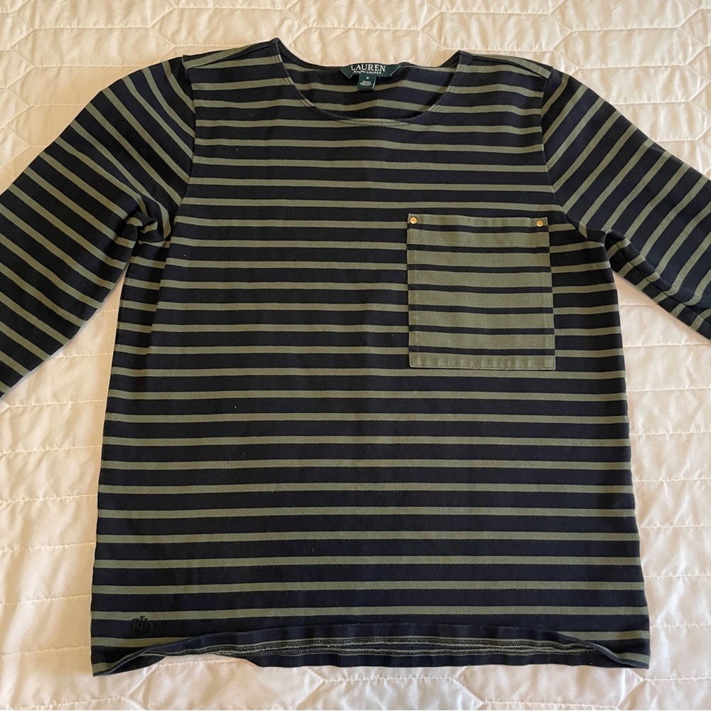 Ralph Lauren Striped Long Sleeve Top Size Small - Picture 2 of 8